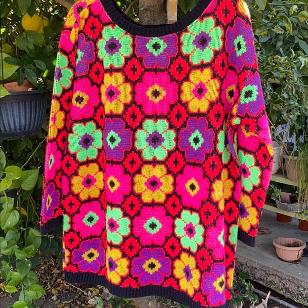 VINTAGE 80s BETSEY JOHNSON Punk Label Sweater